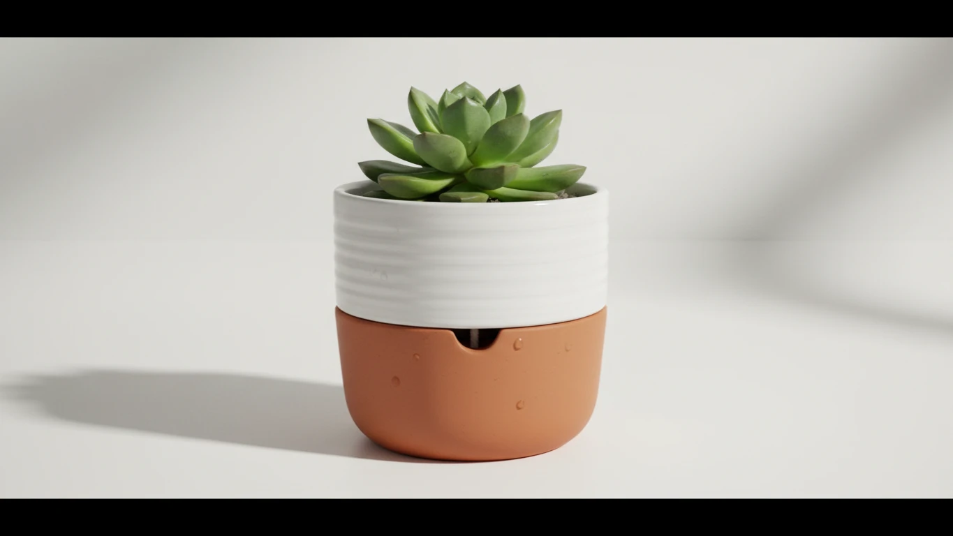 Vaso Autoirrigável em Cerâmica