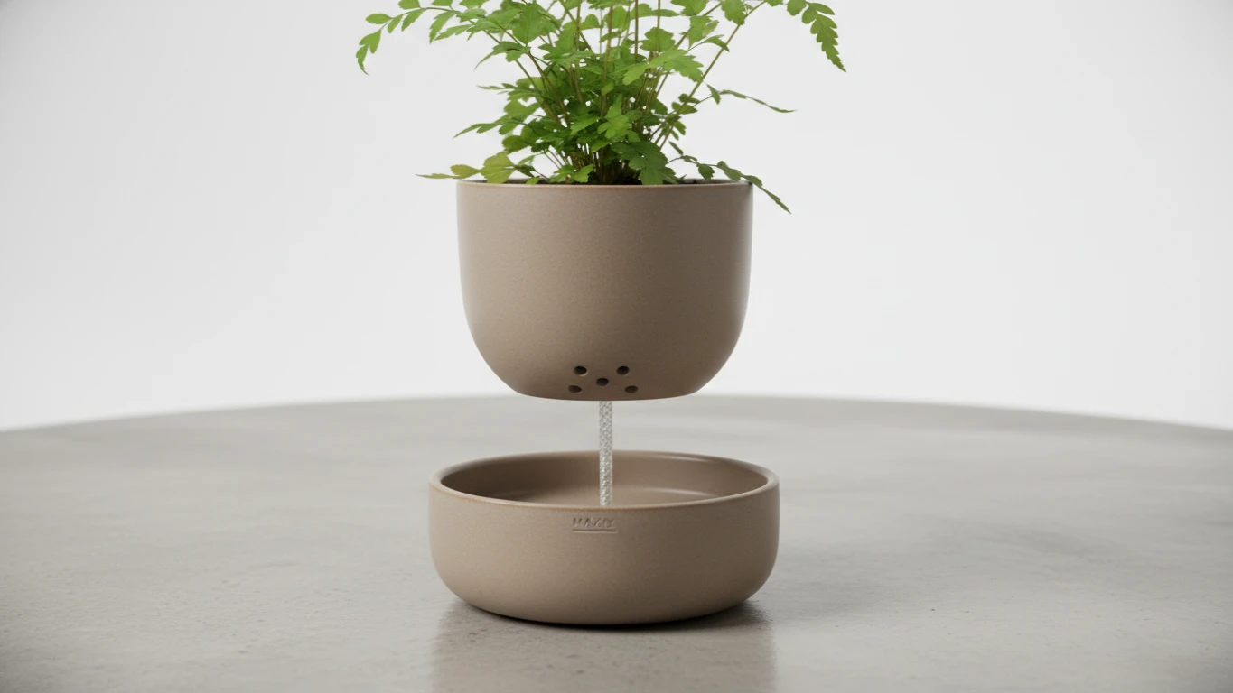 Vaso de Planta Auto-irrigável