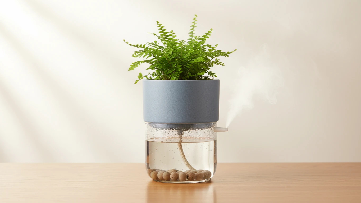 Vaso de Planta com Sistema de Auto-irrigação