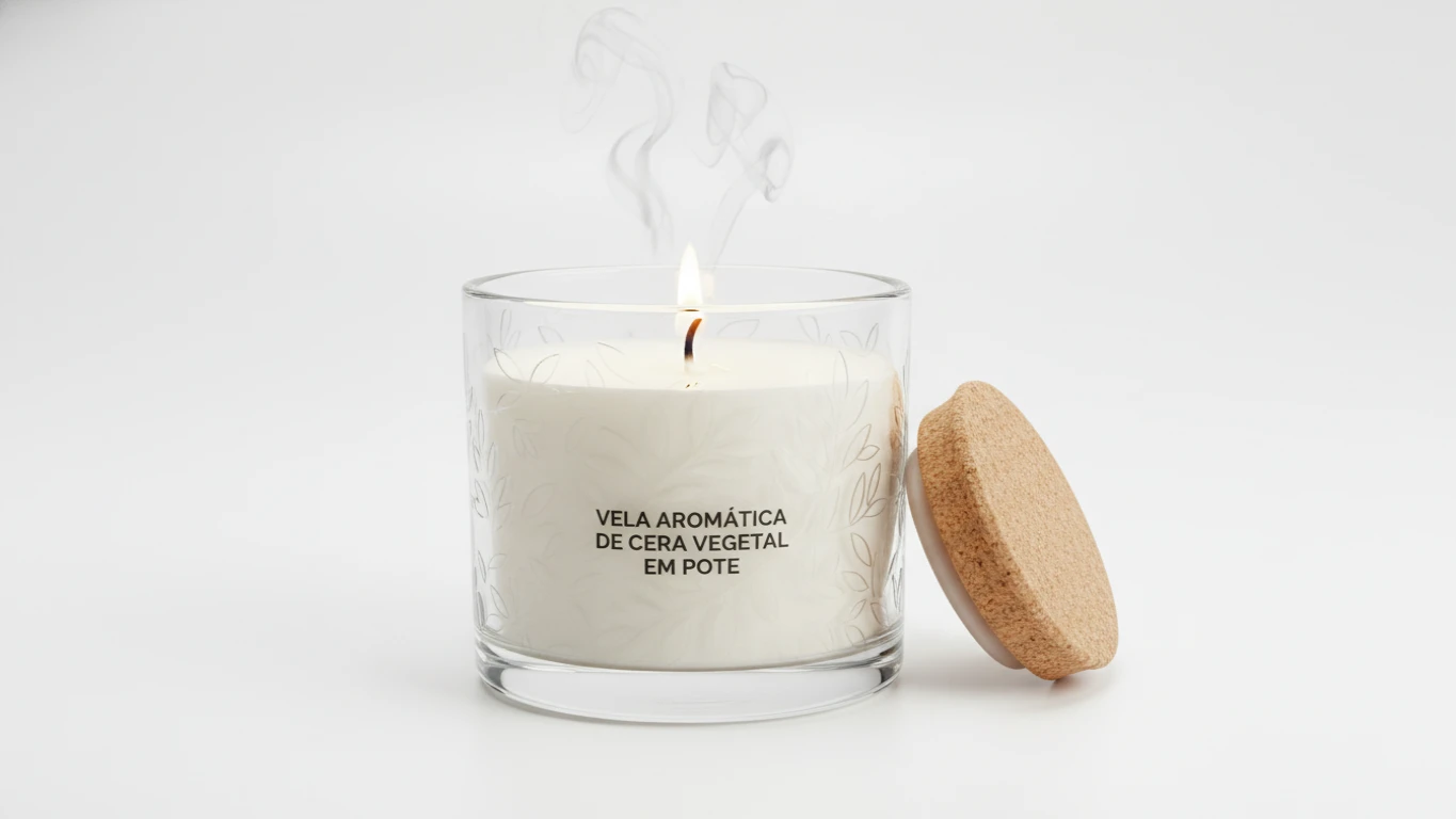 Vela Aromática de Cera Vegetal em Pote