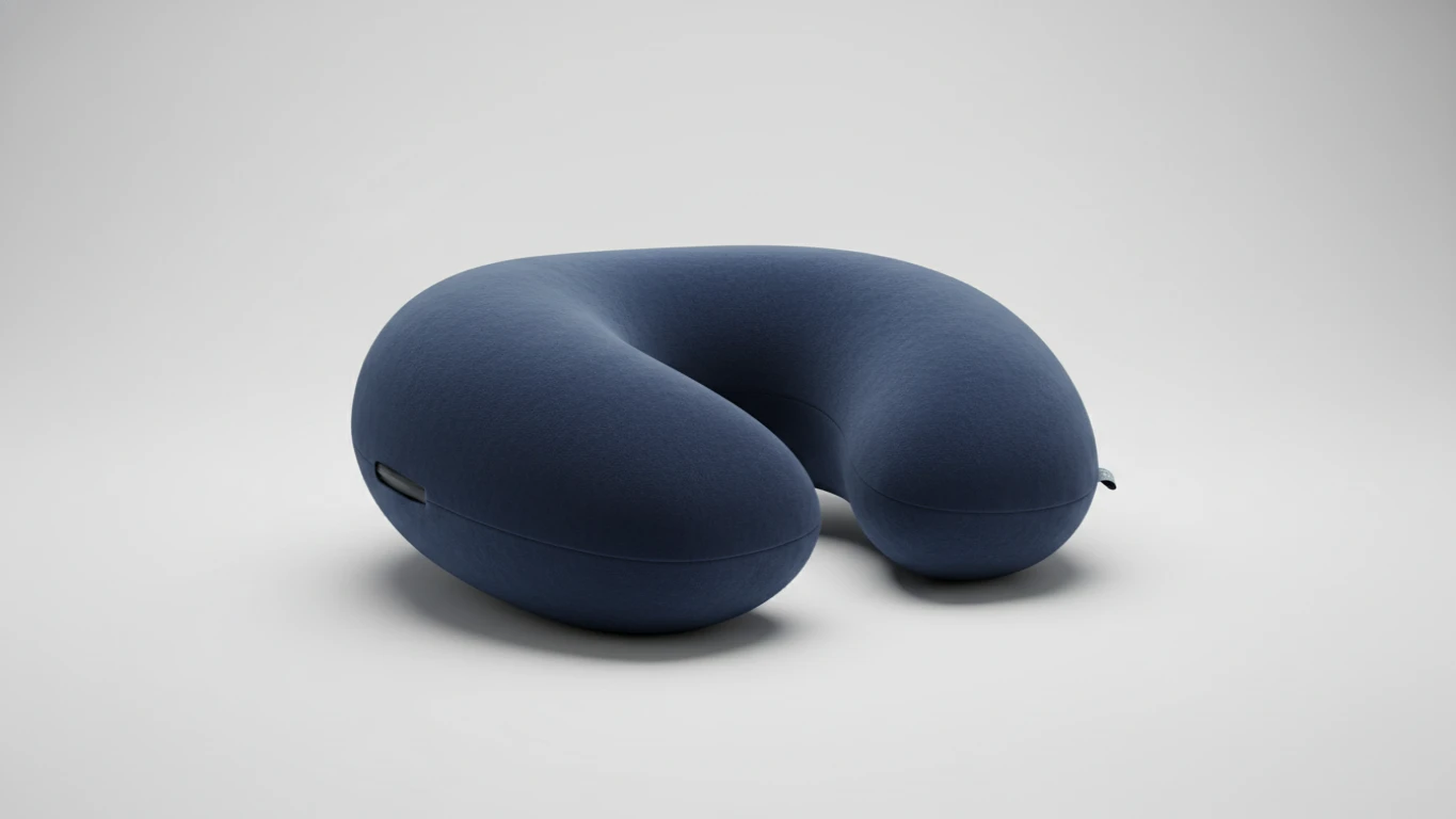 Almofada de Viagem Viscoelástica Azul