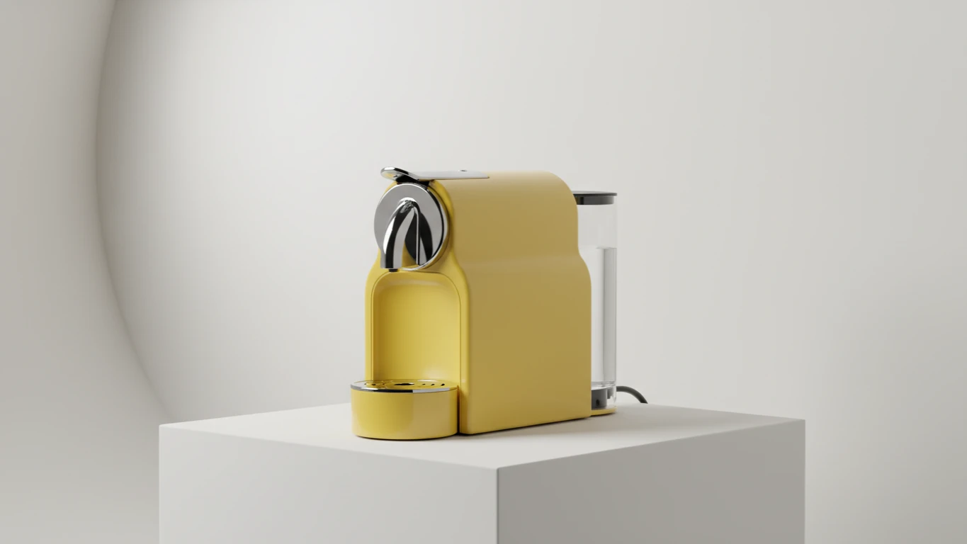 Cafeteira de Cápsula Compacta Amarela