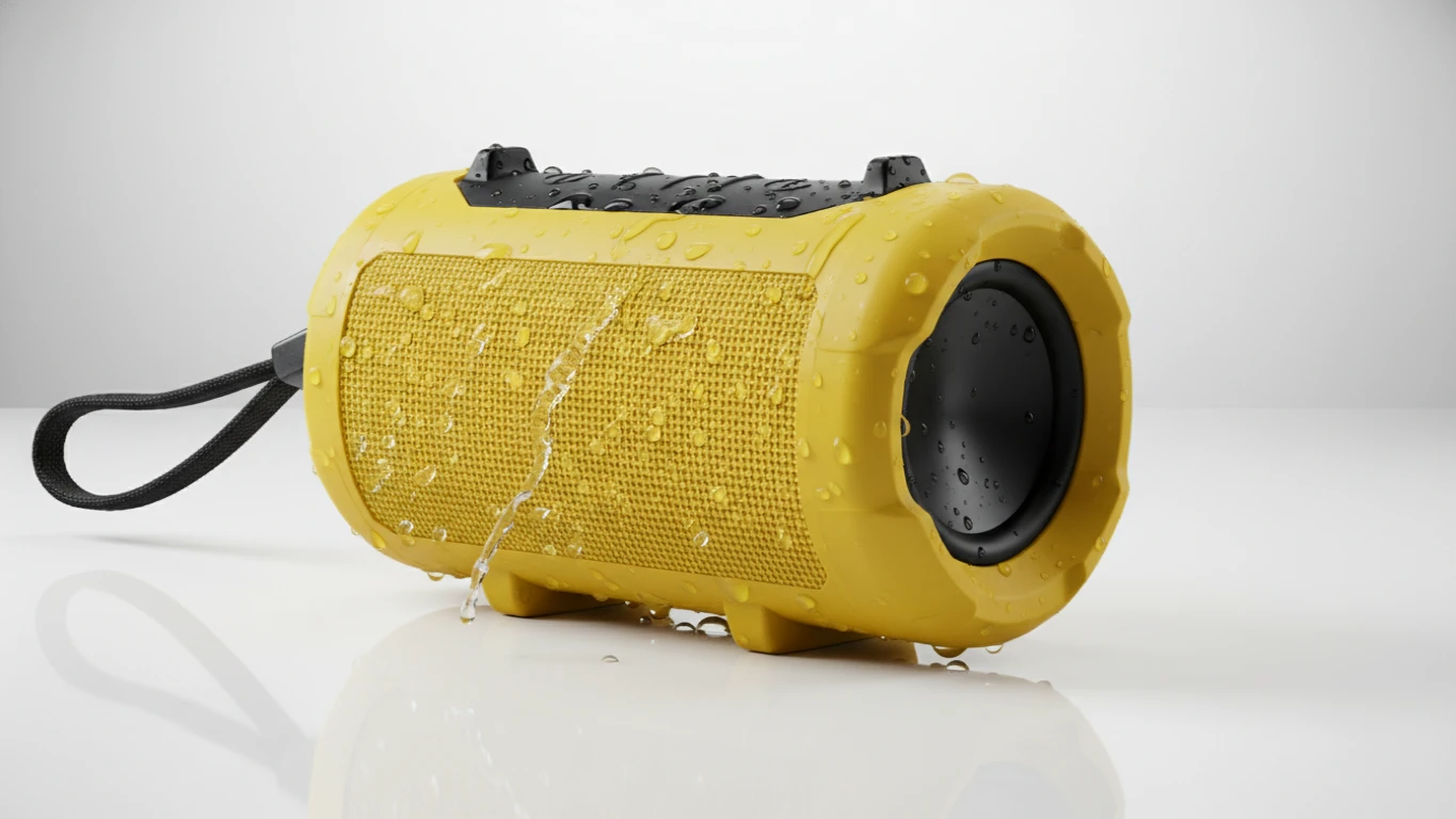 Caixa de Som Bluetooth Resistente à Água Amarela