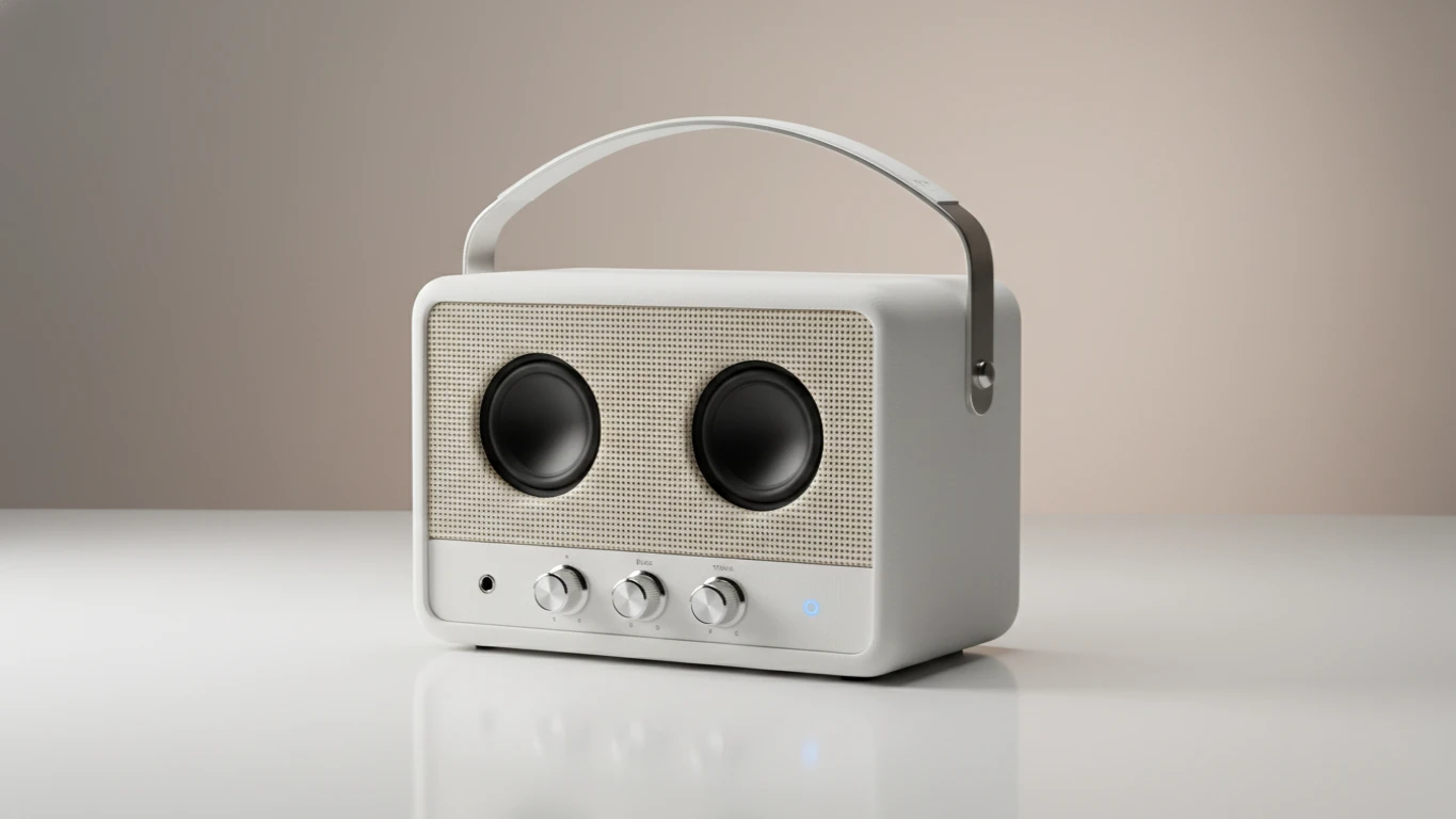 Caixa de Som Vintage com Bluetooth Branca