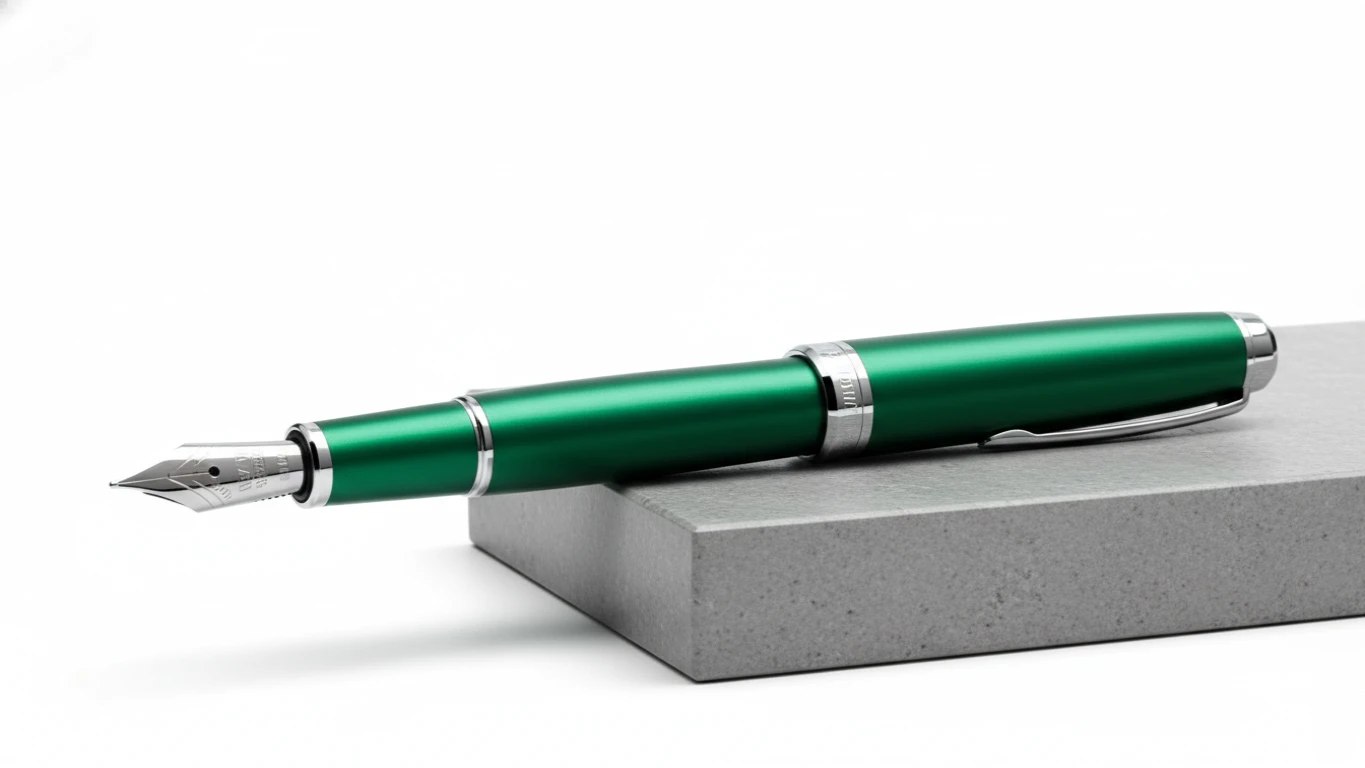 Caneta Tinteiro de Metal Verde