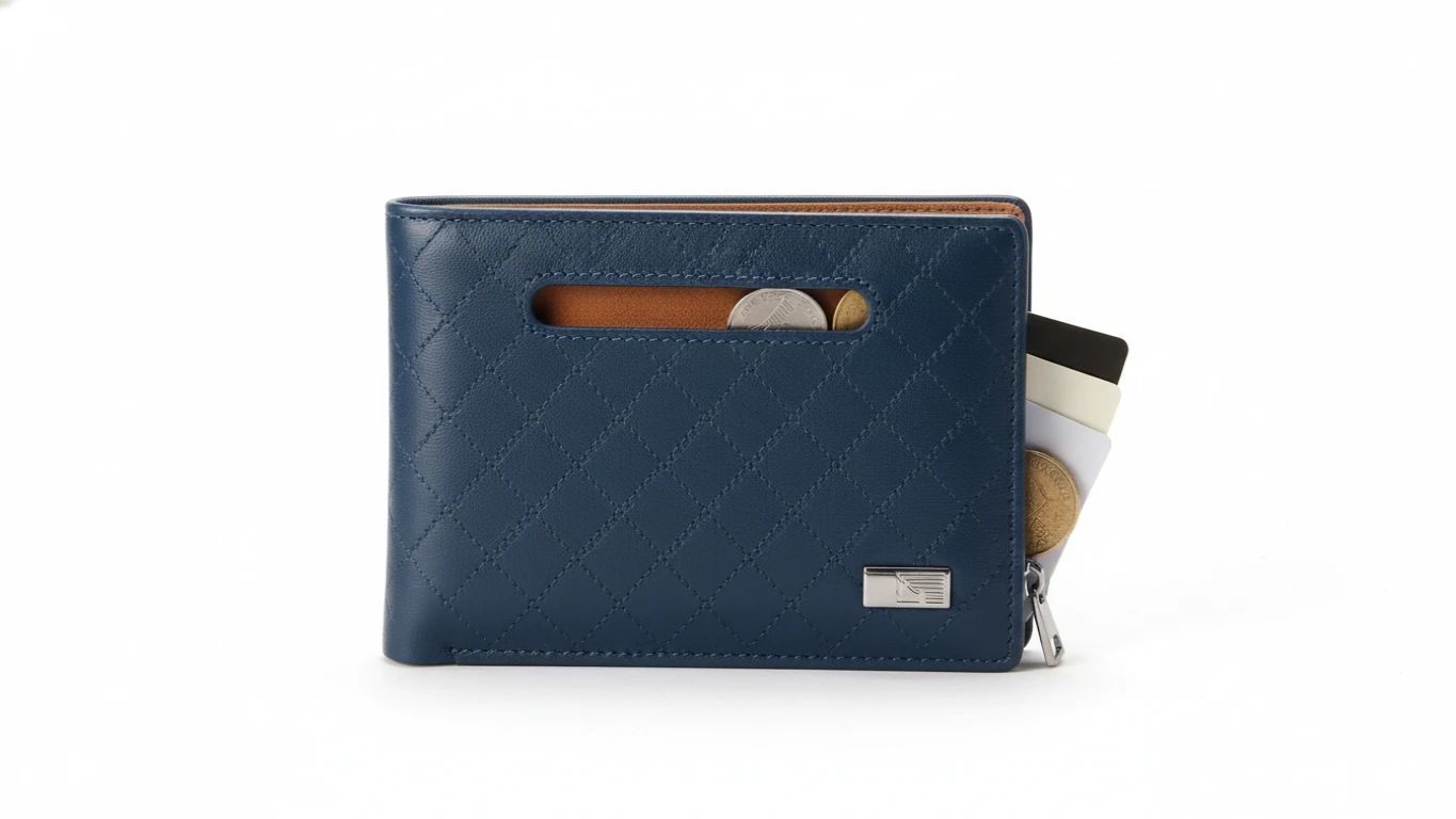 Carteira Masculina em Couro Azul