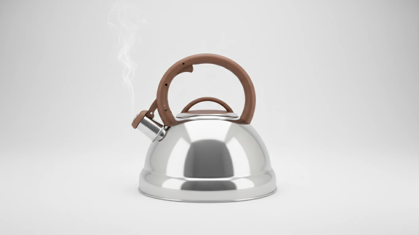 Chaleira de Inox com Apito Marrom