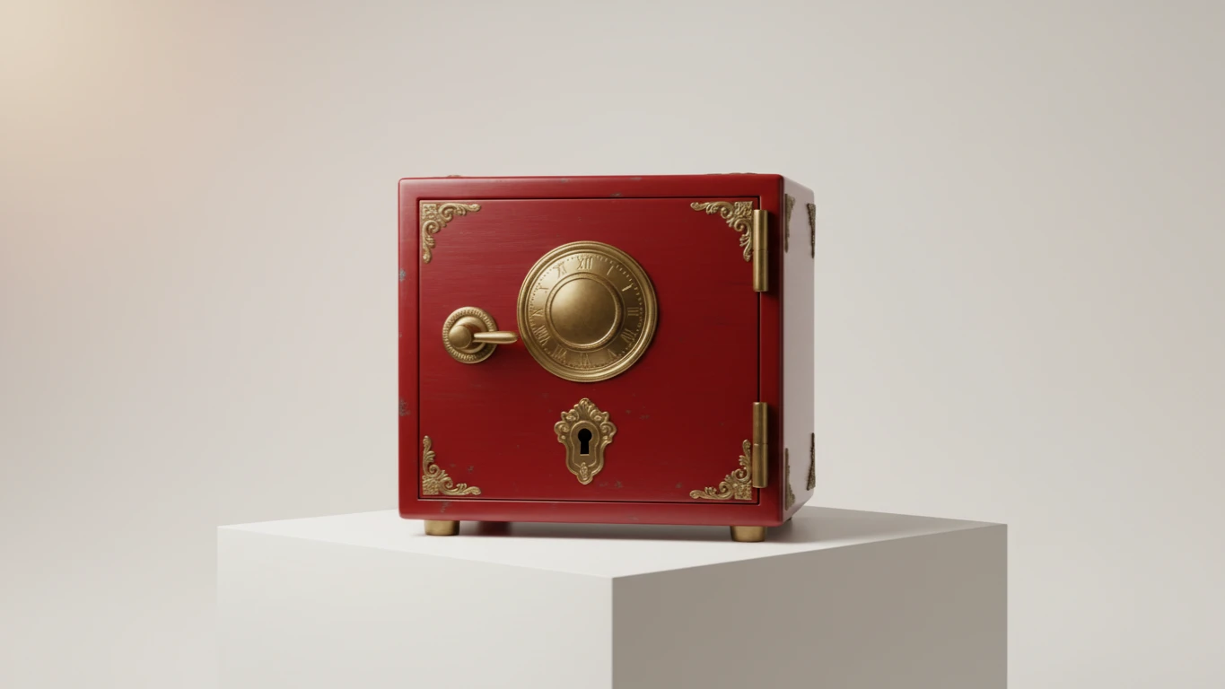 Cofre de Mesa Estilo Vintage Vermelho