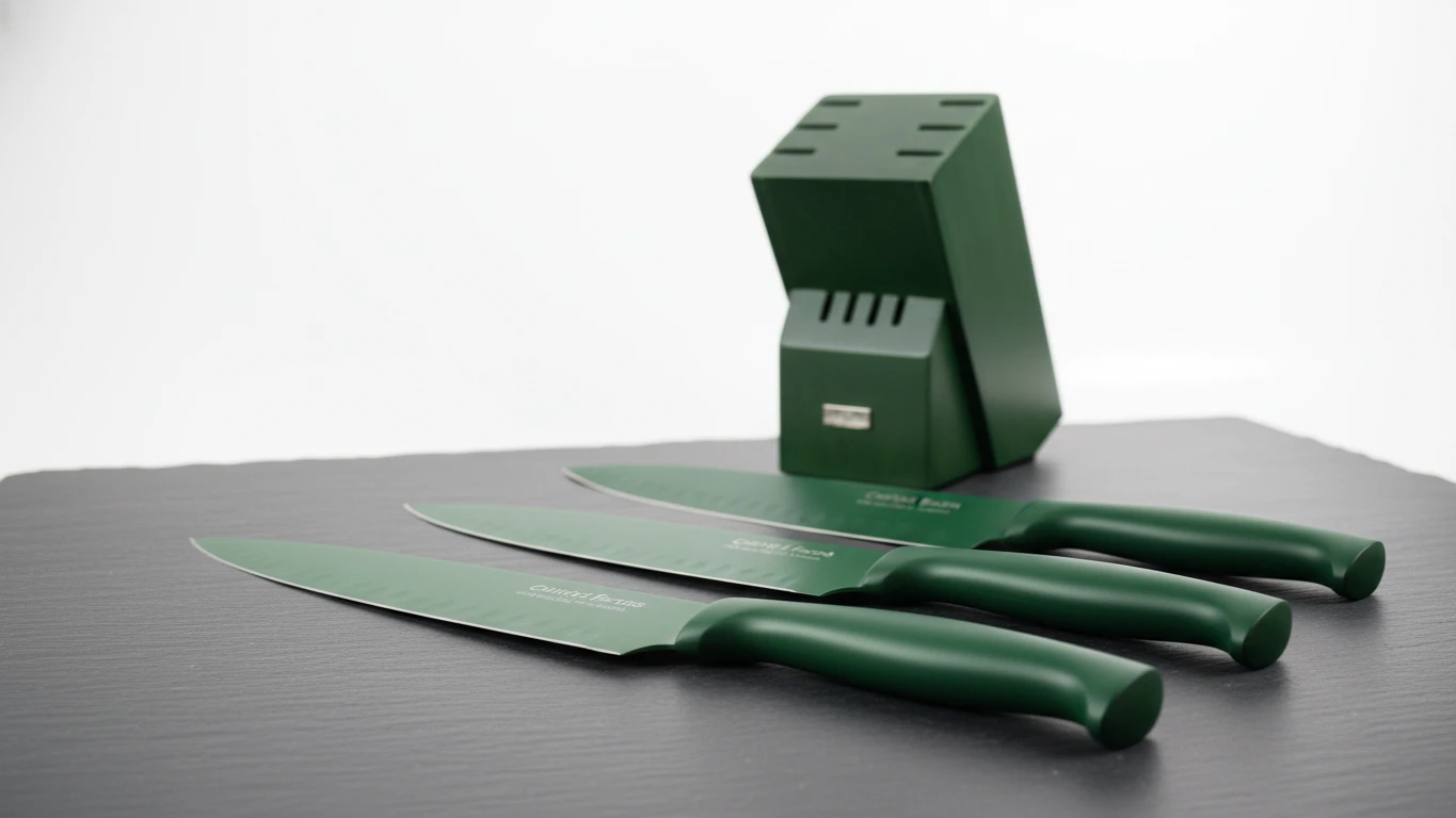 Conjunto de Facas com Revestimento Verde