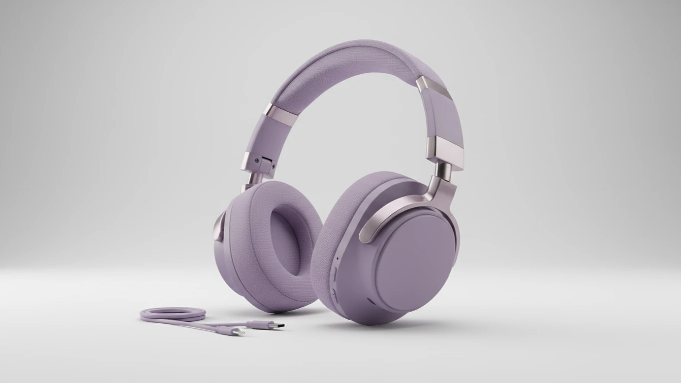 Fone de Ouvido Bluetooth Lilás Over-Ear