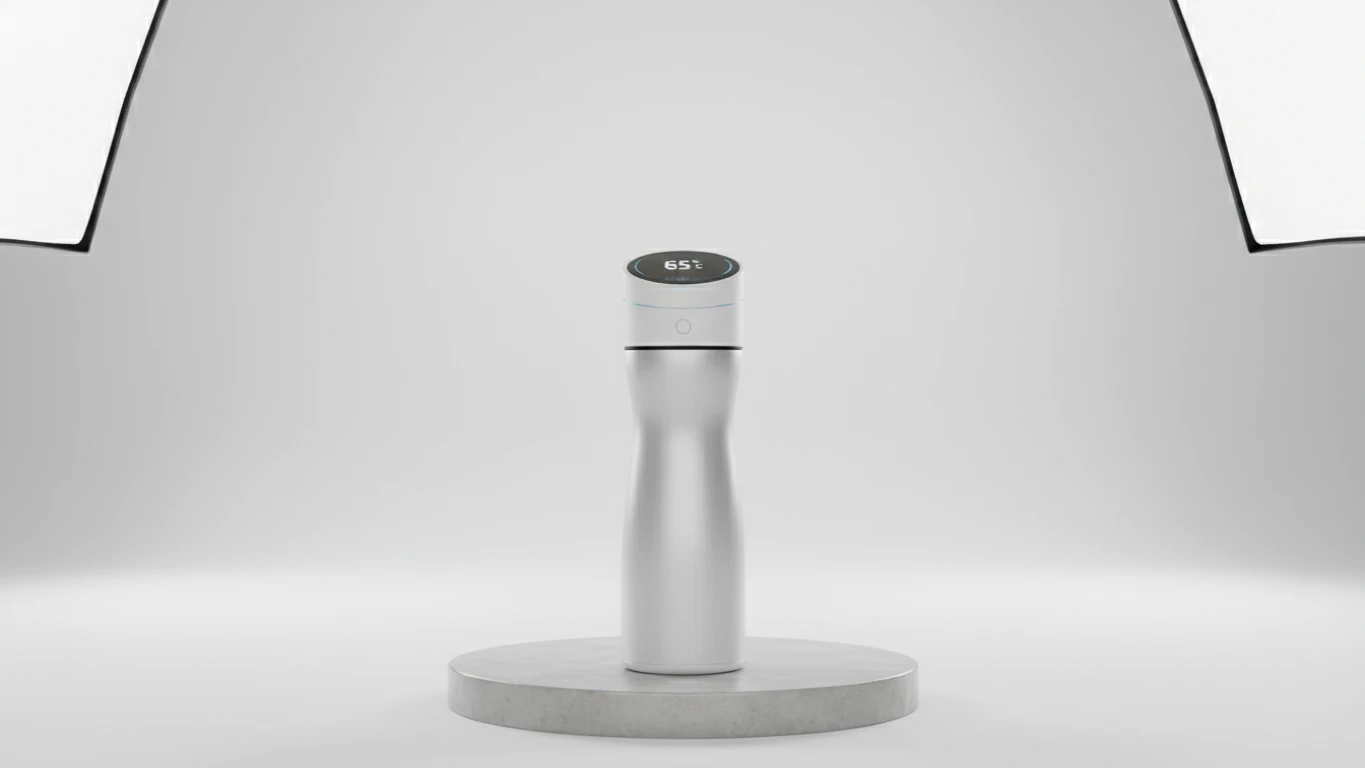 Garrafa Térmica com Sensor de Temperatura Branca