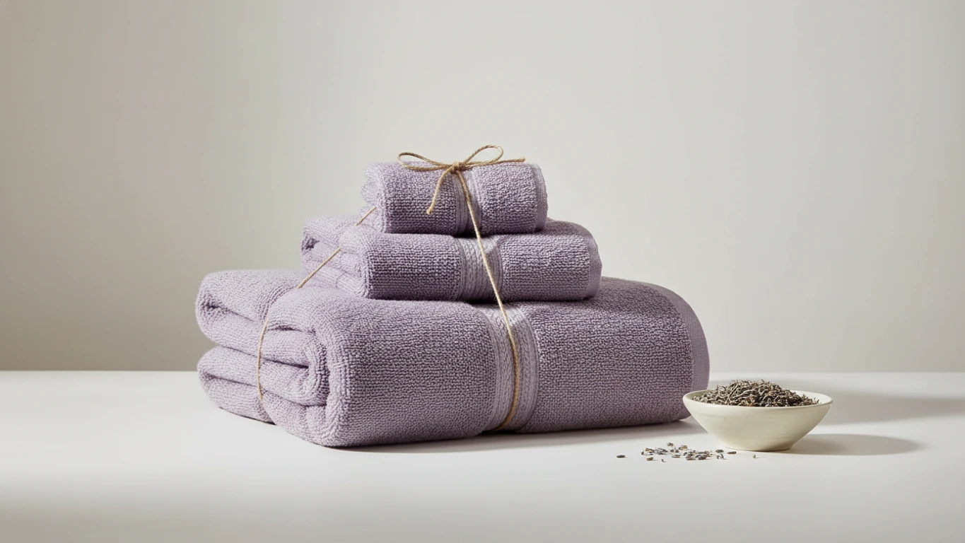 Jogo de Toalhas de Algodão Egípcio Lilás