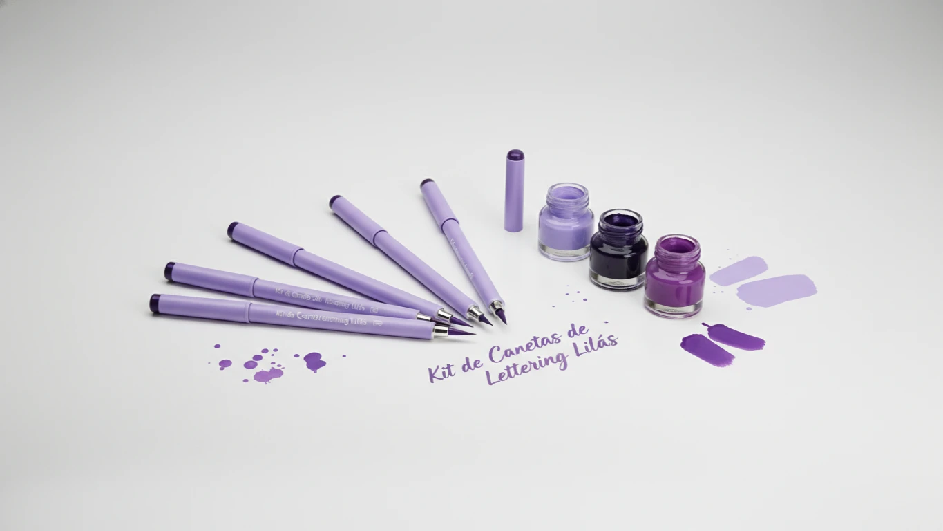 Kit de Canetas de Lettering Lilás
