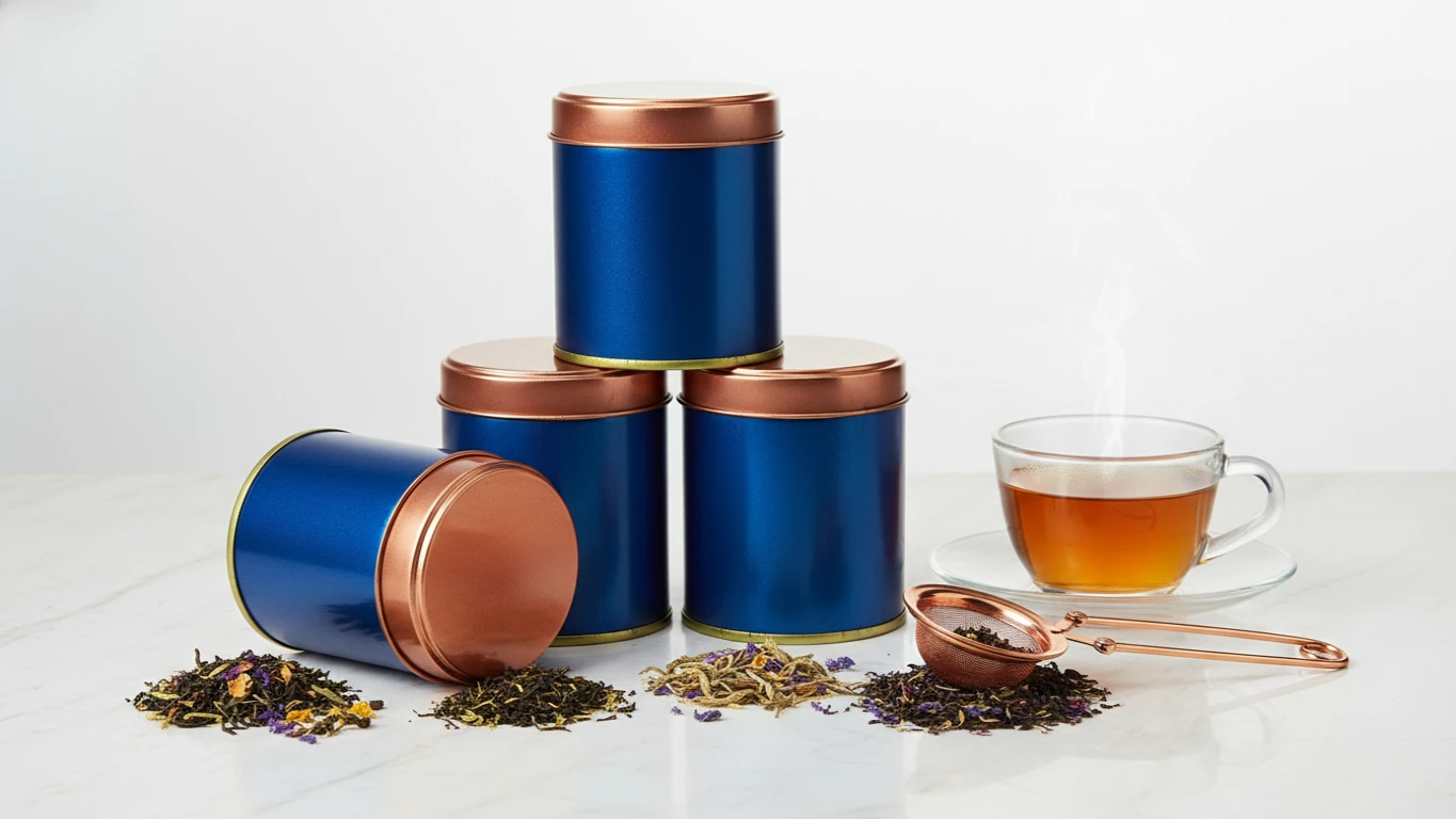 Kit de Chás Gourmet em Lata Azul