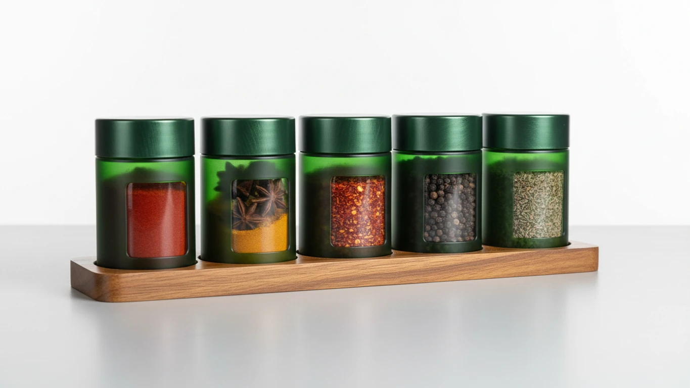 Kit de Especiarias em Potes Verde