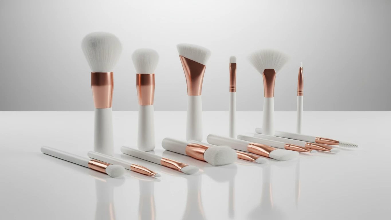 Kit de Pincéis de Maquiagem Brancos