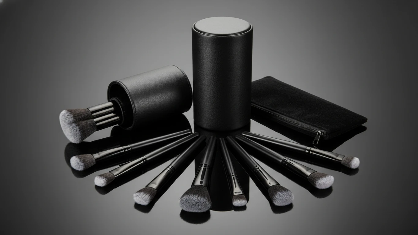 Kit de Pincéis de Maquiagem Profissional Preto