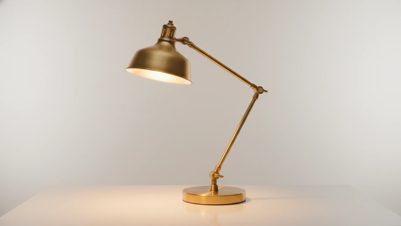 Luminária de Mesa Articulada Dourada