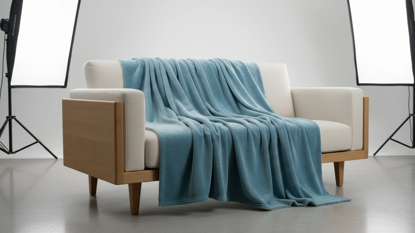 Manta para Sofá em Soft Azul