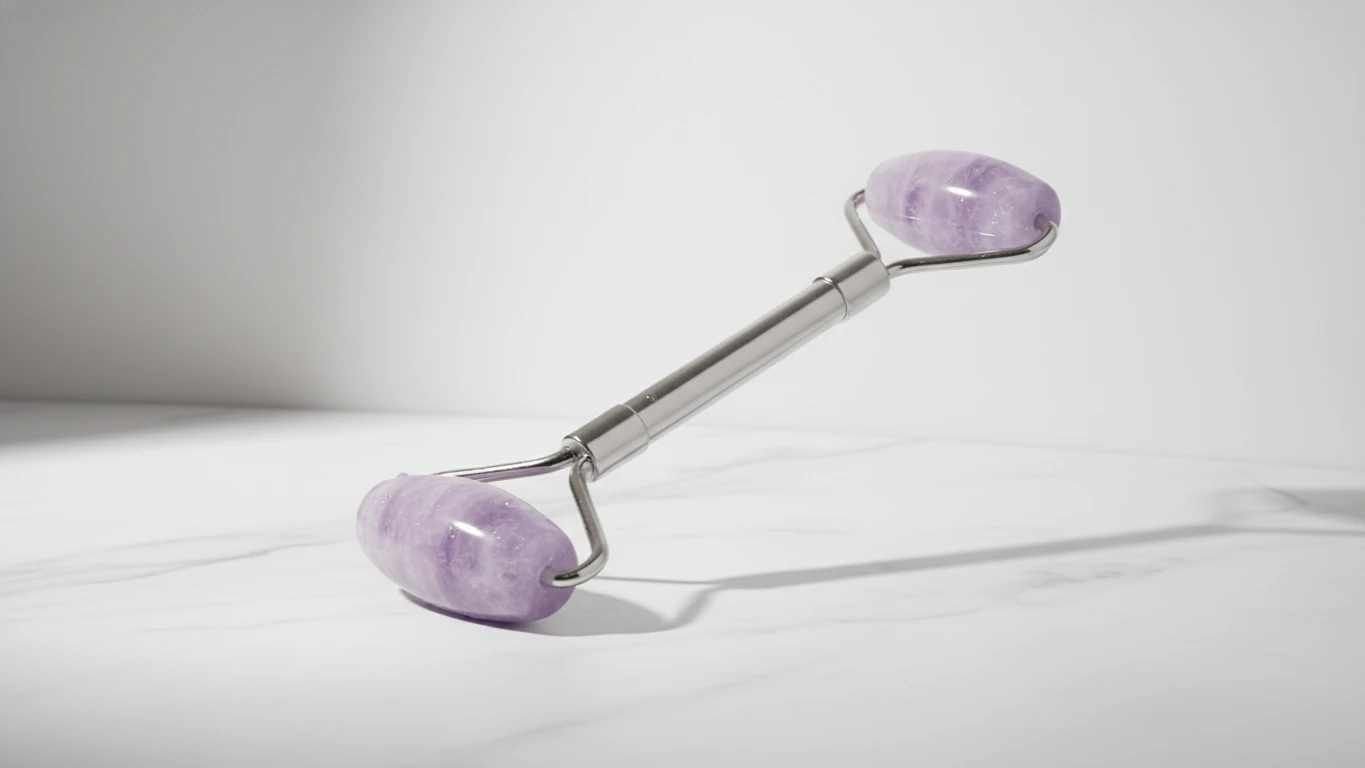 Massageador Facial de Quartzo Lilás