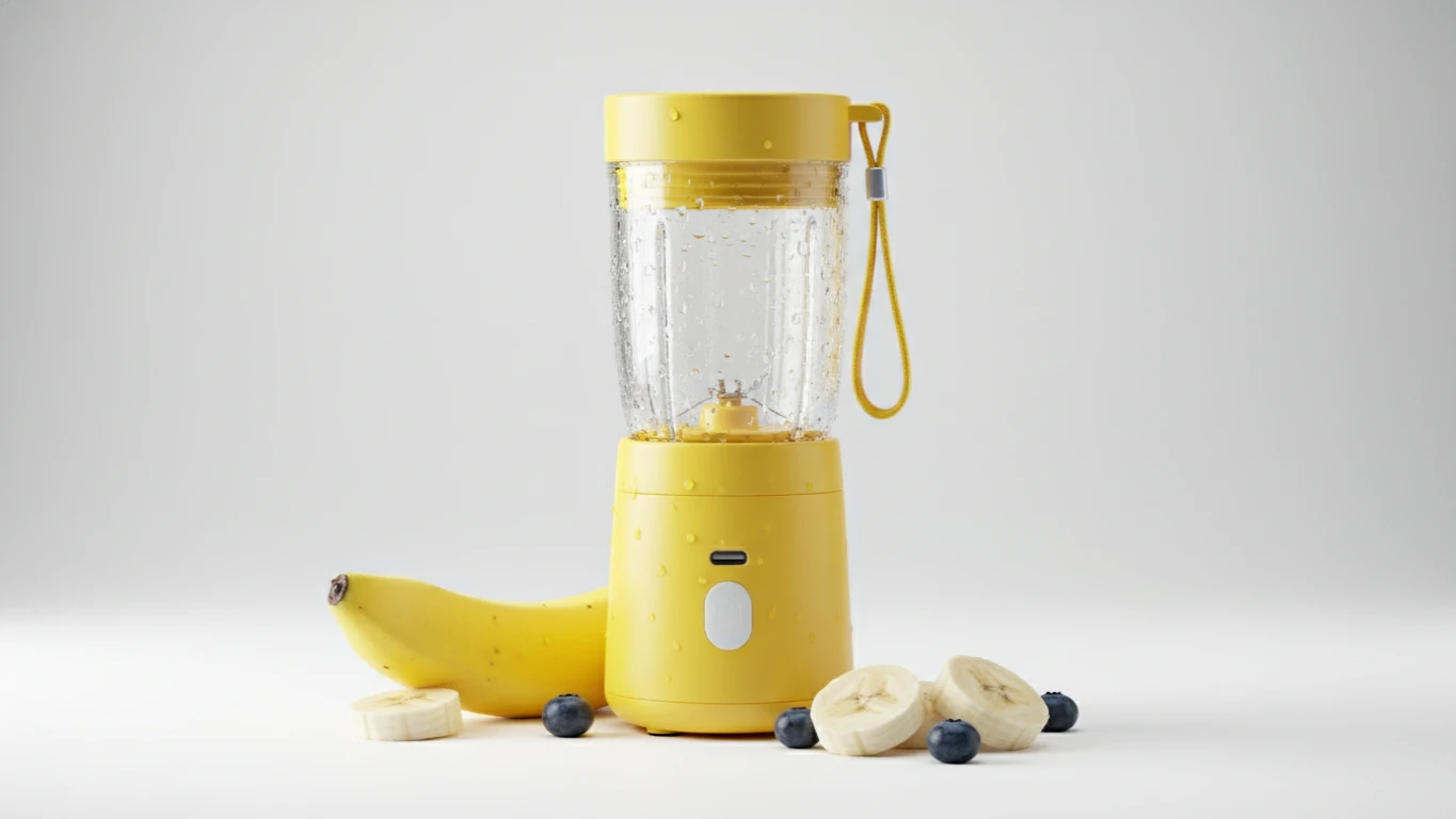 Mini Liquidificador Portátil USB Amarelo