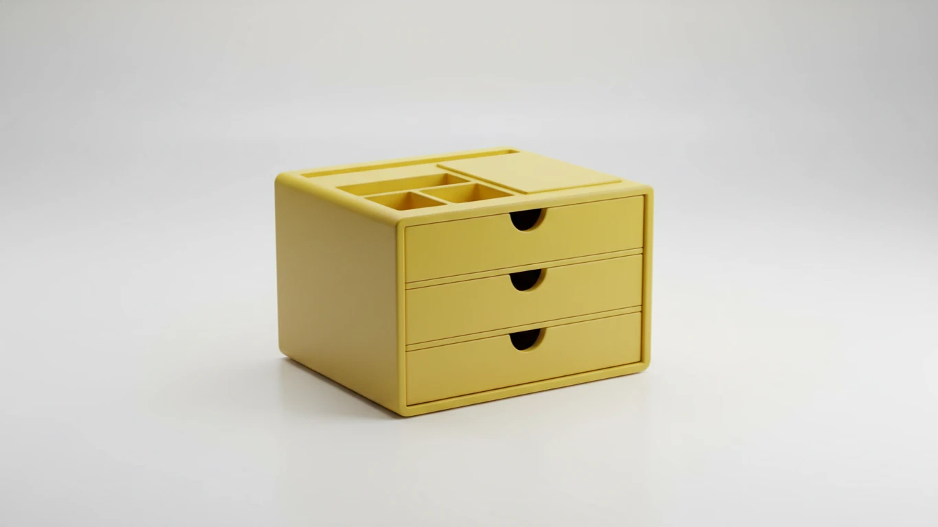 Organizador de Mesa com Gavetas Amarelo