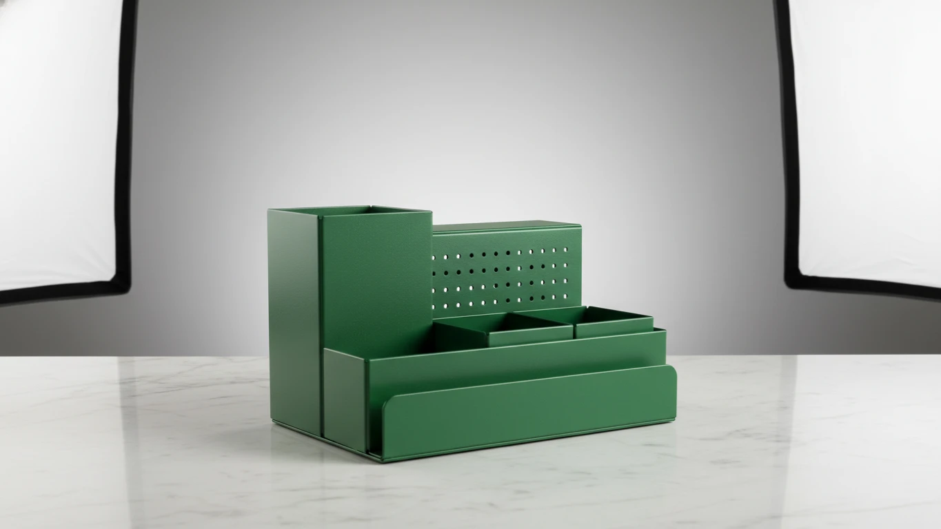 Organizador de Mesa em Metal Verde