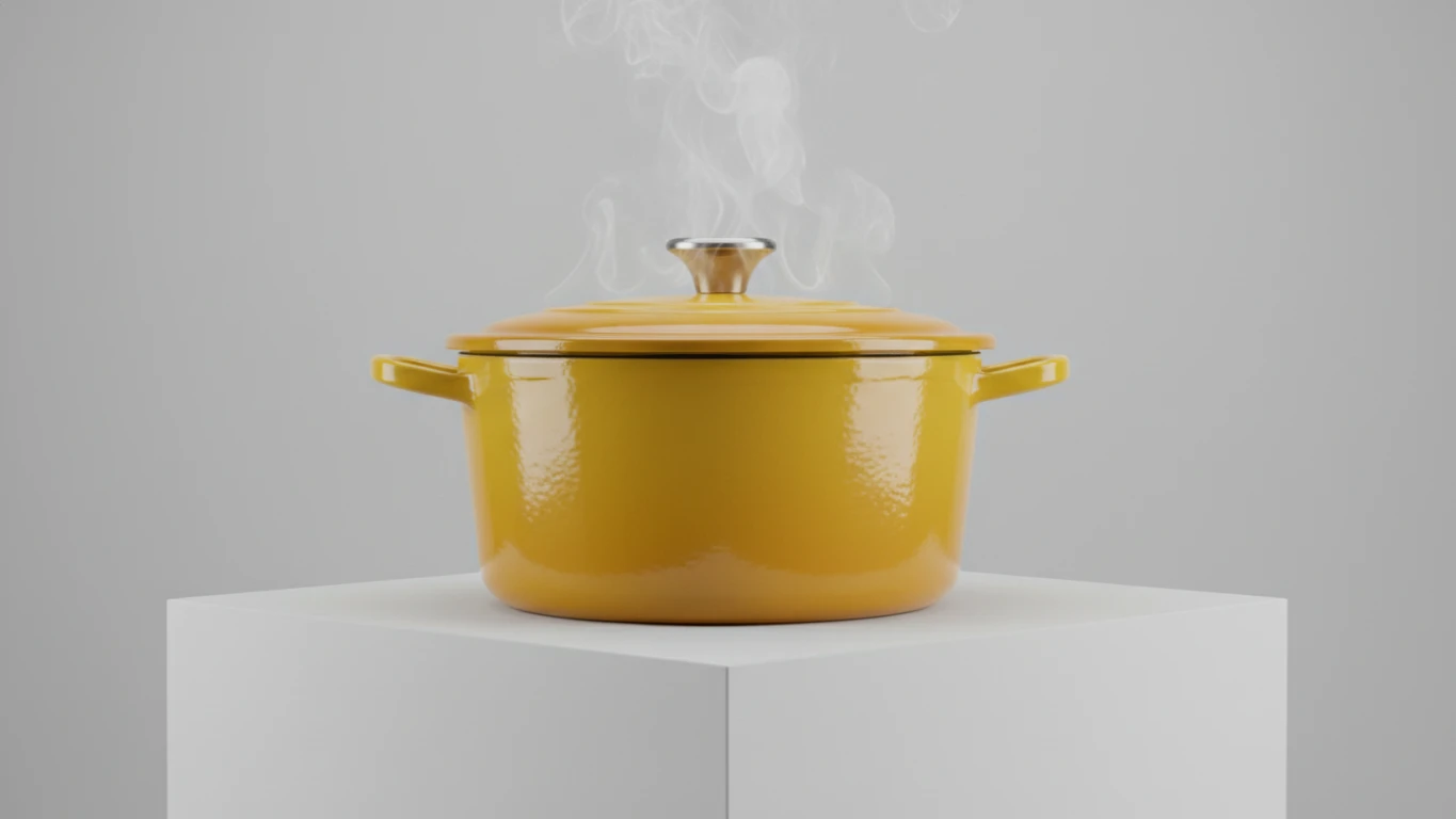 Panela de Ferro Fundido Esmaltada Amarela