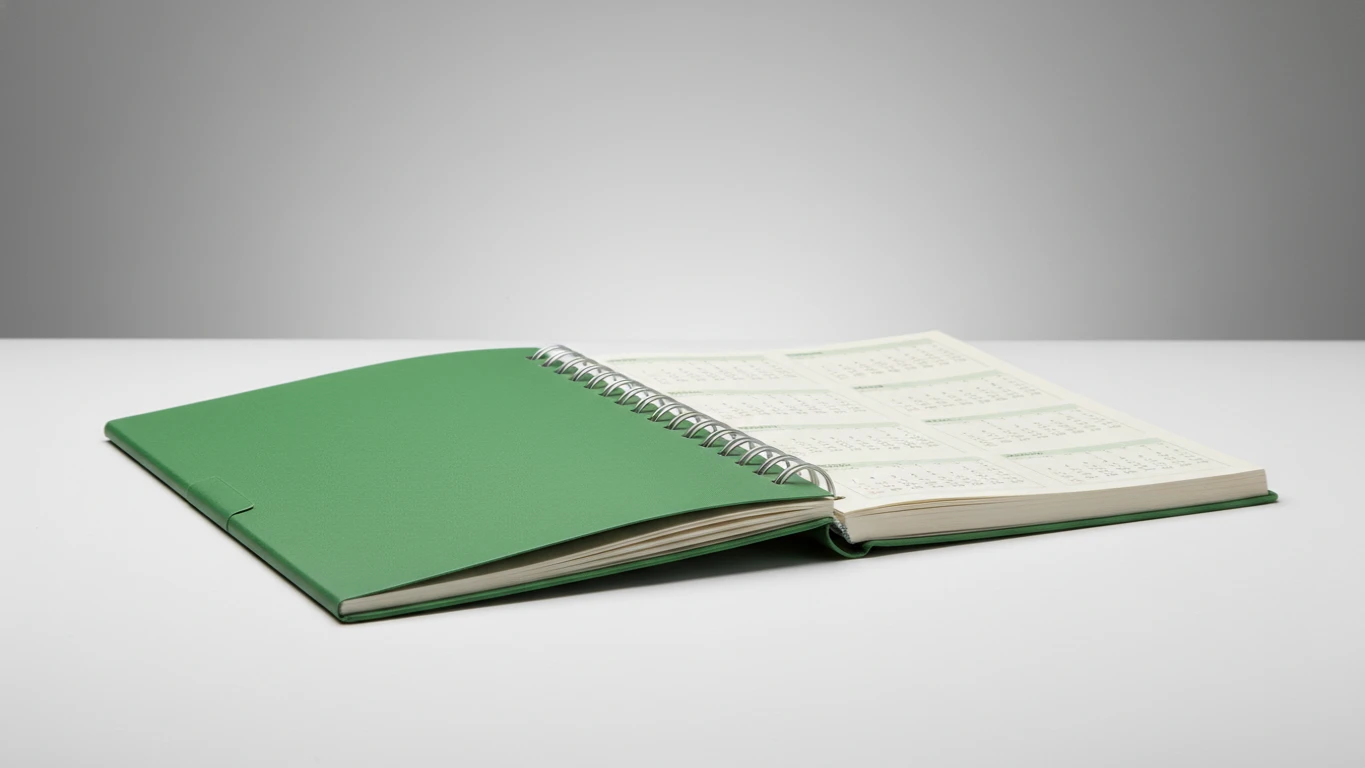 Planner Anual com Capa Flexível Verde