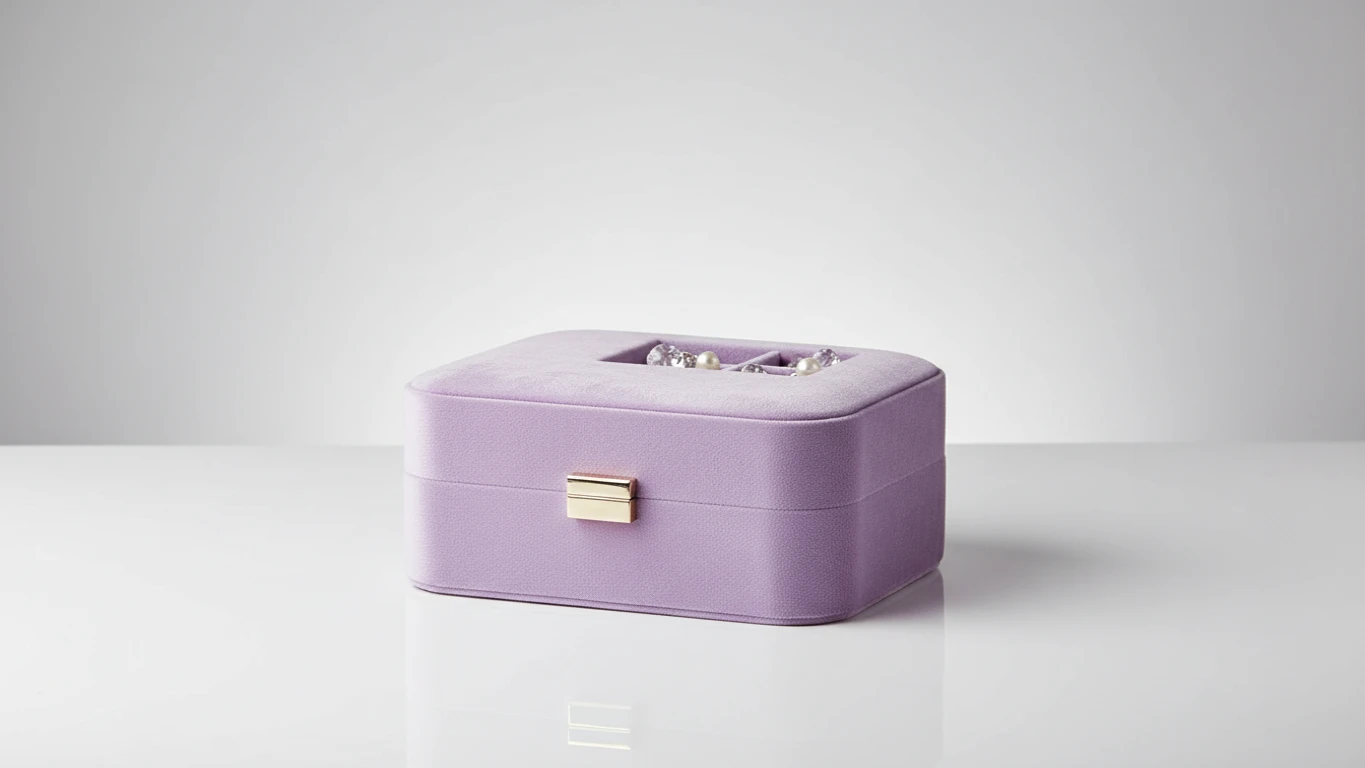 Porta-Joias de Veludo Lilás