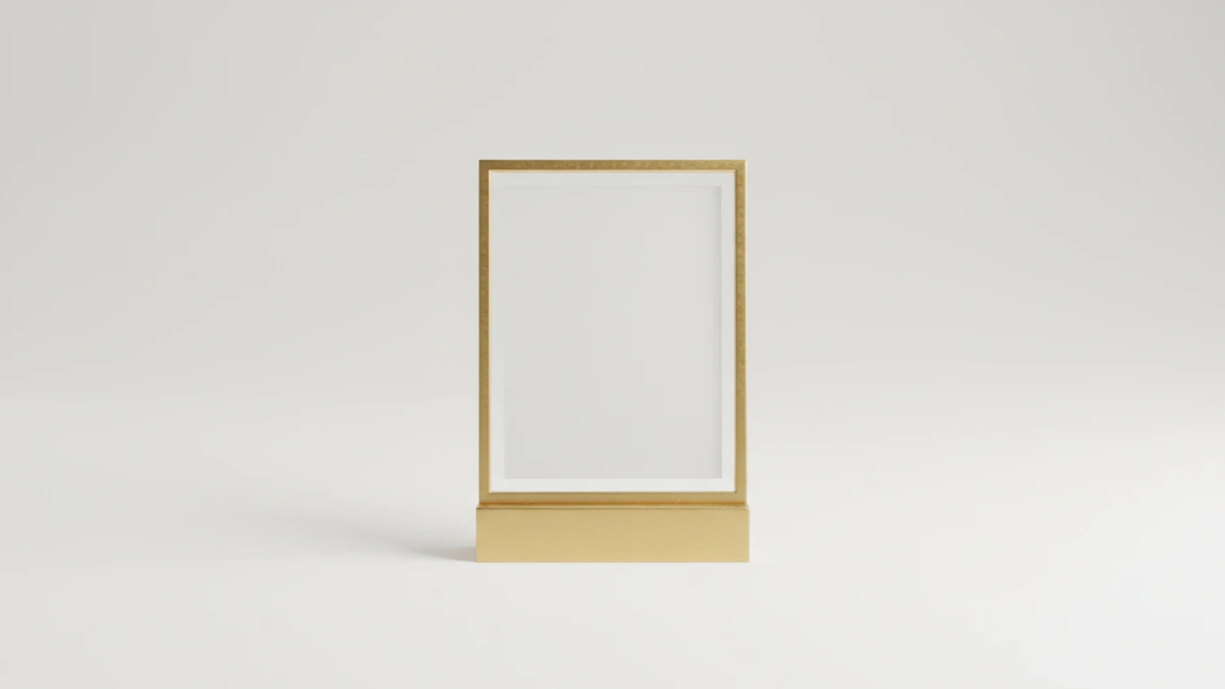 Porta-Retrato Minimalista de Metal Dourada