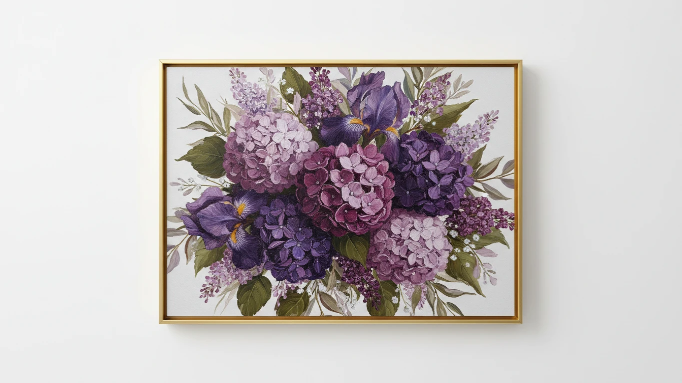 Quadro Decorativo Floral Roxo