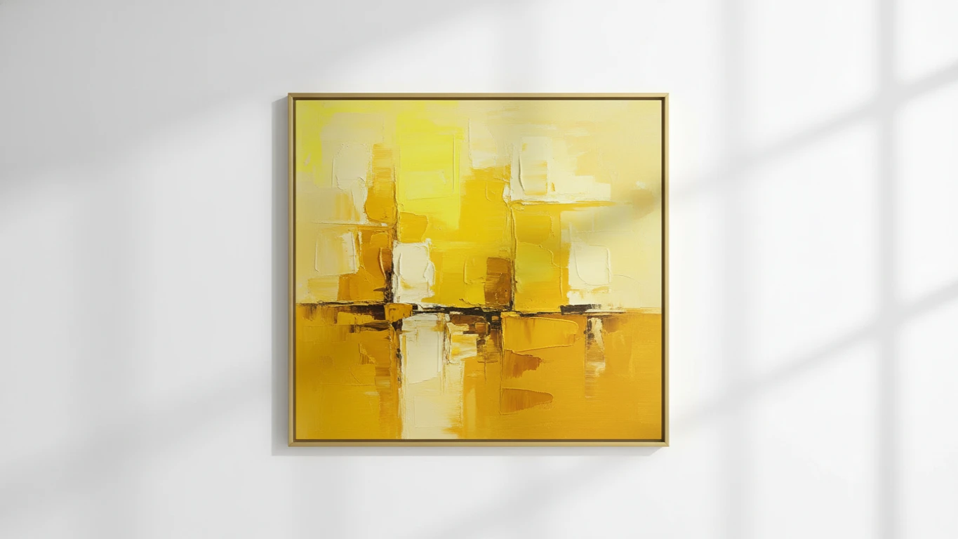 Quadro Decorativo de Arte Moderna Amarela