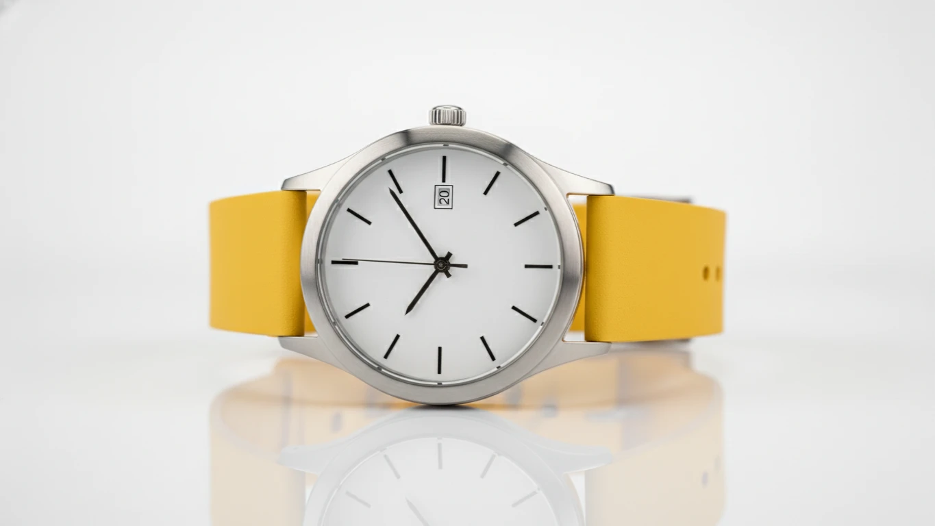 Relógio de Pulso Casual com Pulseira Amarela