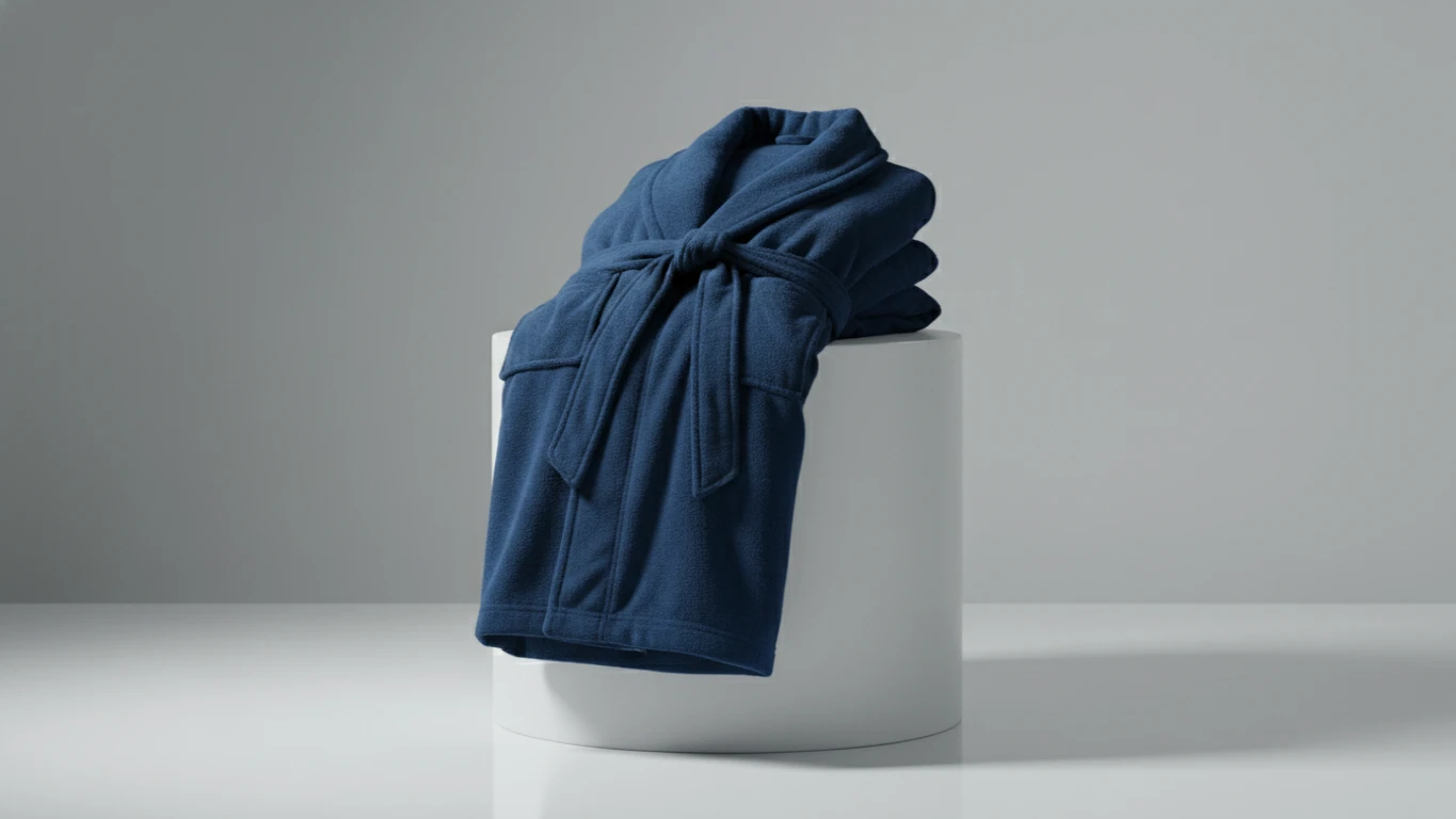 Roupão de Banho Aveludado Azul